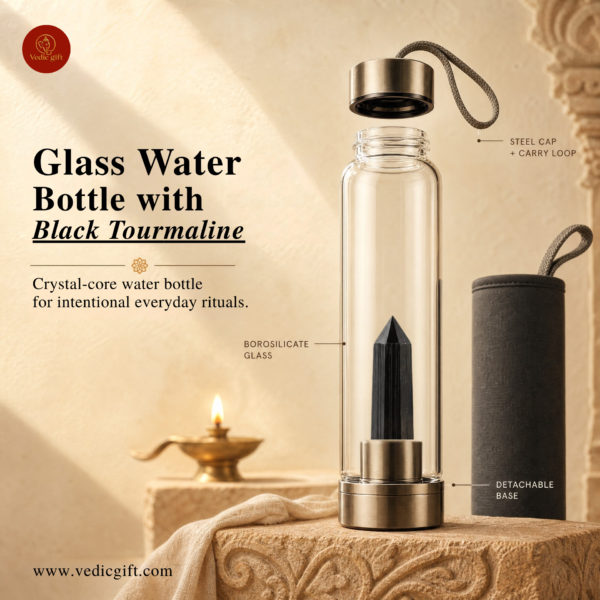 Black Tourmaline Crystal Water Bottle | 1 Litre