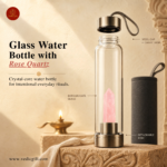 Rose Quartz Crystal Water Bottle | 1 Litre