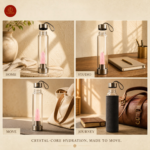 Rose Quartz Crystal Water Bottle | 1 Litre