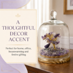 Amethyst Crystal Tree Under Glass Dome | Gemstone Tree Decorative Showpiece