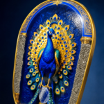 Peacock Pyrite - Handcrafted Decorative Crystal Art Frame for Home & Office
