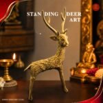 Handcrafted Dhokra Brass Standing Deer Showpiece