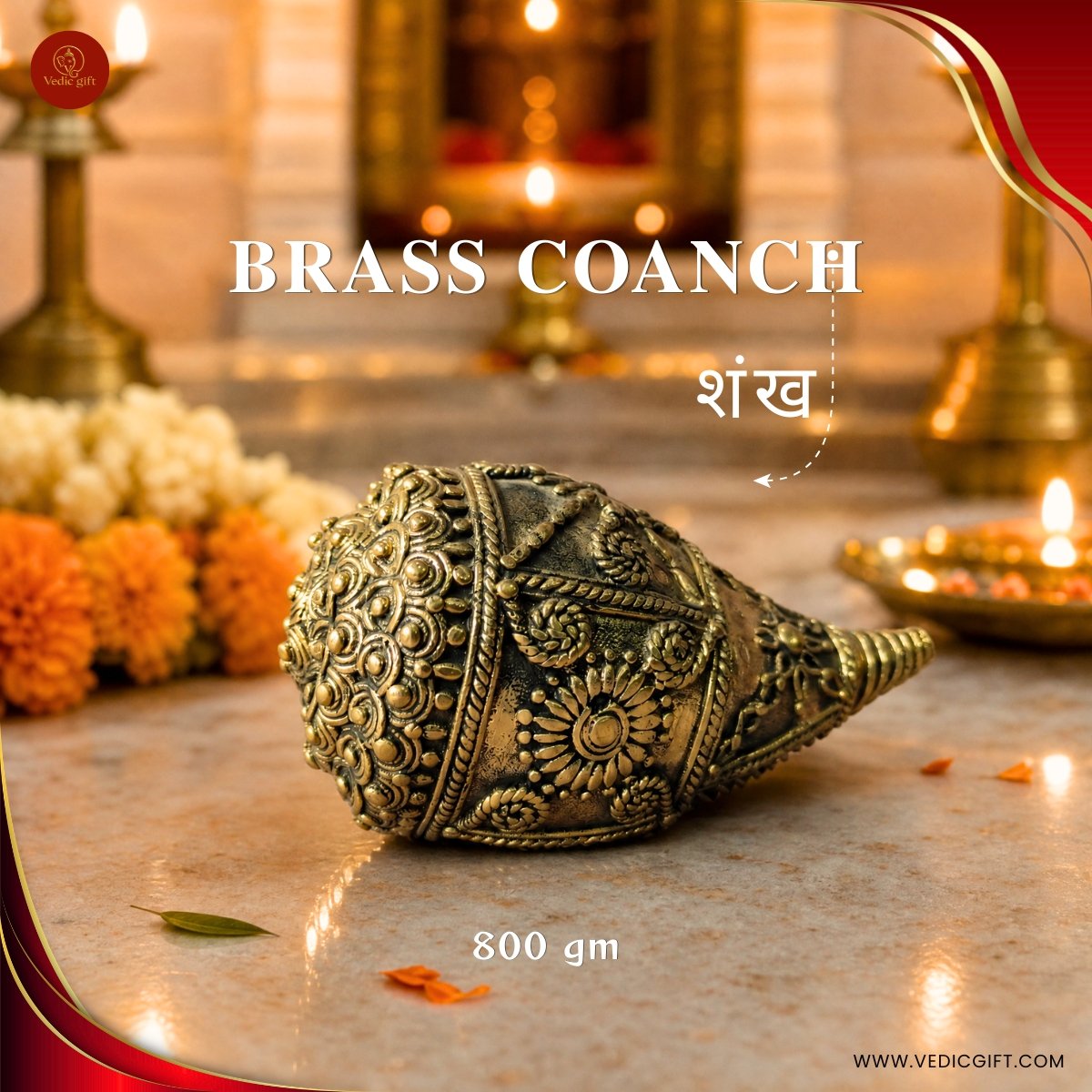 Handcrafted - Dhokra Brass Conch Decorative Sculpture