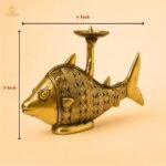 Dhokra Brass Fish Candle Holder - Handcrafted Artpiece