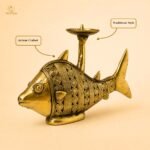 Dhokra Brass Fish Candle Holder - Handcrafted Artpiece